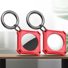 Estuche de fibra de carbono de cuatro cuadrados para AirTag