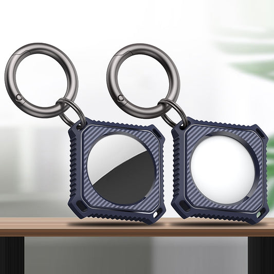 Estuche de fibra de carbono de cuatro cuadrados para AirTag