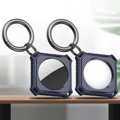 Estuche de fibra de carbono de cuatro cuadrados para AirTag