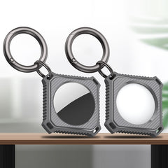 Estuche de fibra de carbono de cuatro cuadrados para AirTag