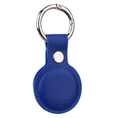 Estuche de cuero con textura Litchi con anillo para AirTag