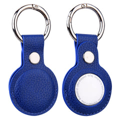 Estuche de cuero con textura Litchi con anillo para AirTag
