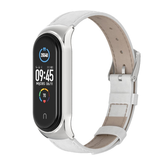 Para Xiaomi Mi Band 6 / 5 / 4 / 3 Correa de cuero de vaca