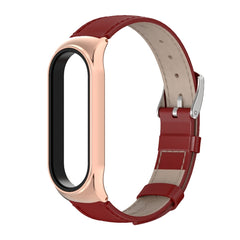 Para Xiaomi Mi Band 6 / 5 / 4 / 3 Correa de cuero de vaca