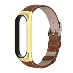 Para Xiaomi Mi Band 6 / 5 / 4 / 3 Correa de cuero de vaca