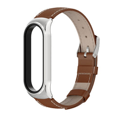 Para Xiaomi Mi Band 6 / 5 / 4 / 3 Correa de cuero de vaca