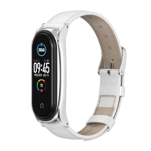 Para Xiaomi Mi Band 6 / 5 / 4 / 3 Correa de cuero de vaca