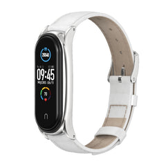 Para Xiaomi Mi Band 6 / 5 / 4 / 3 Correa de cuero de vaca
