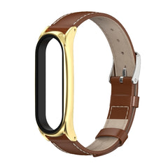 Para Xiaomi Mi Band 6 / 5 / 4 / 3 Correa de cuero de vaca