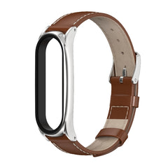 Para Xiaomi Mi Band 6 / 5 / 4 / 3 Correa de cuero de vaca