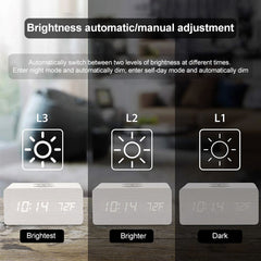 Reloj cargador inalámbrico creativo de madera KD8801