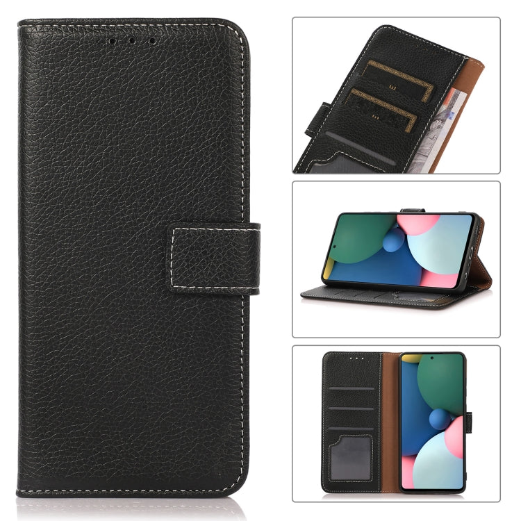 Estuche de cuero con tapa horizontal Litchi ...