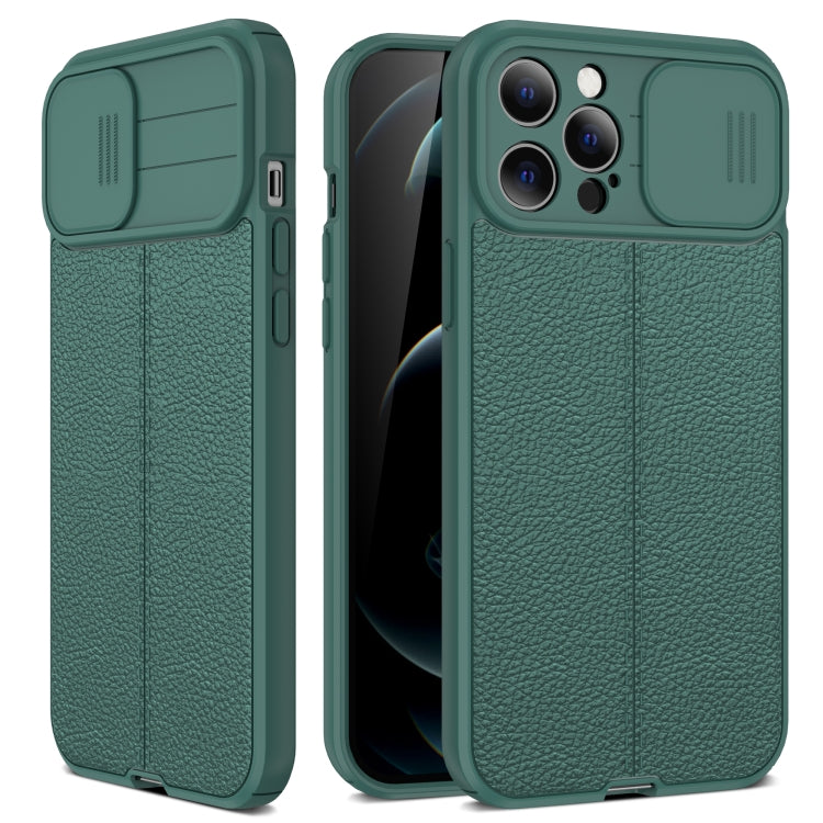 Litchi Texture Sliding Camshield Funda prote...