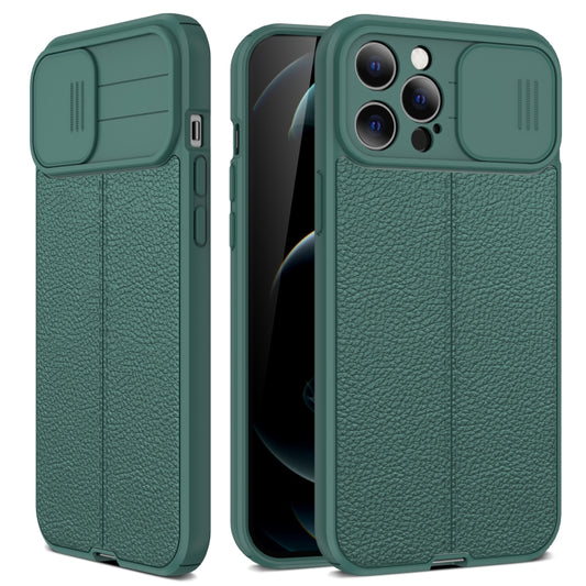 Litchi Texture Sliding Camshield Funda prote...