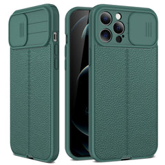 Litchi Texture Sliding Camshield Funda prote...