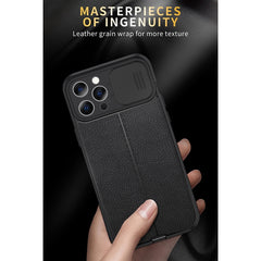 Litchi Texture Sliding Camshield Funda prote...