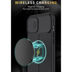 Litchi Texture Sliding Camshield Funda prote...