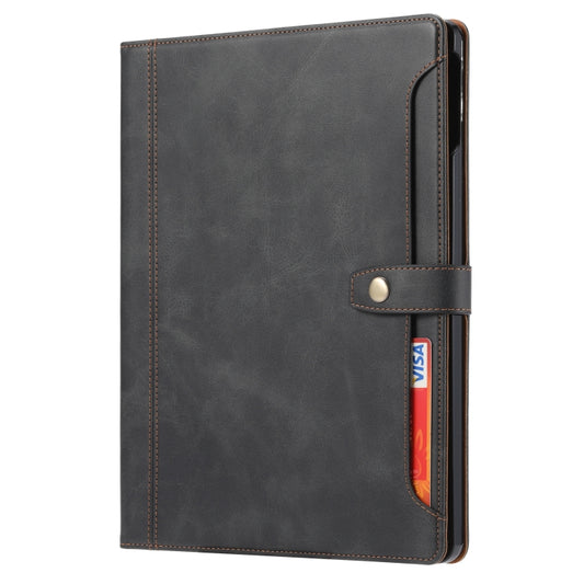 Estuche de cuero con tapa horizontal y cierr...