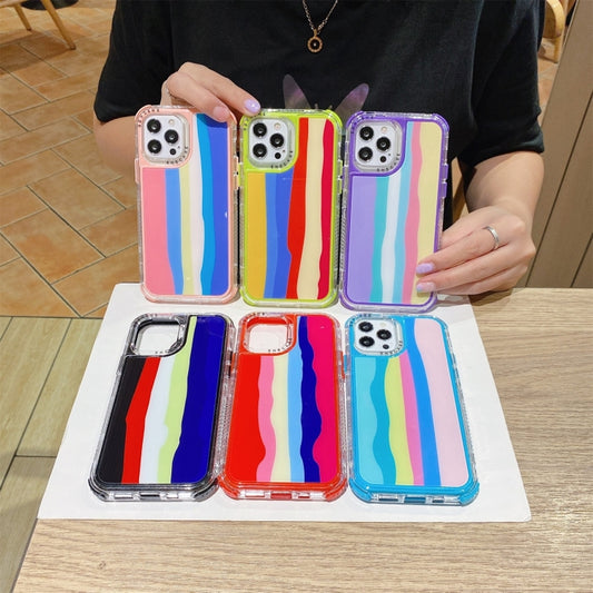 Estuche Rainbow TPU + PC Glass a prueba de g...
