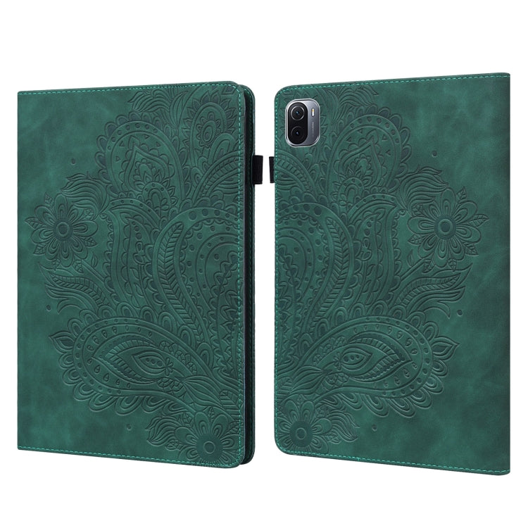 Patrón en relieve de pavo real TPU + PU Estu...