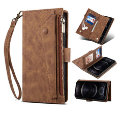 Estuche de cuero con tapa horizontal esmeril...