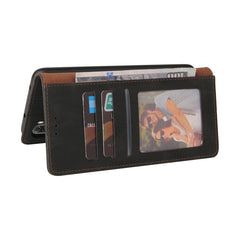 Estuche de cuero con tapa horizontal con cie...