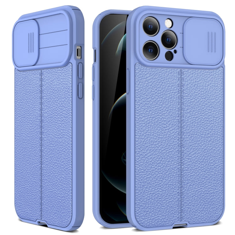 Litchi Texture Sliding Camshield Funda prote...