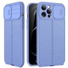 Litchi Texture Sliding Camshield Funda prote...