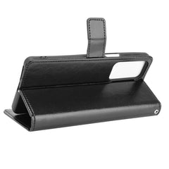 Estuche de cuero con tapa horizontal y textu...
