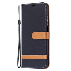 Estuche de cuero con textura de mezclilla a ...