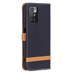 Estuche de cuero con textura de mezclilla a ...