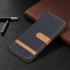 Estuche de cuero con textura de mezclilla a ...