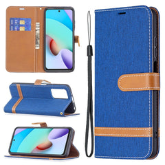 Estuche de cuero con textura de mezclilla a ...