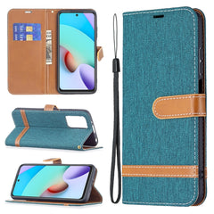 Estuche de cuero con textura de mezclilla a ...