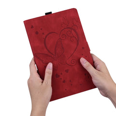 Love Butterfly Pattern Funda de cuero con ta...