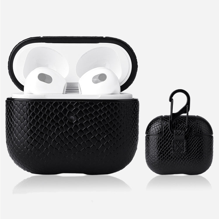 Estuche para auriculares con textura de piel de serpiente para AirPods 3