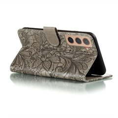 Estuche para teléfono de cuero con flores de...