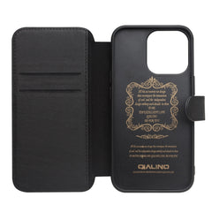 QIALINO Estuche de cuero para teléfono con h...