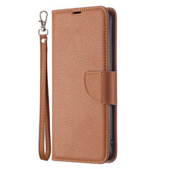 Litchi Texture Pure Color Funda de cuero con...