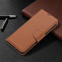 Litchi Texture Pure Color Funda de cuero con...