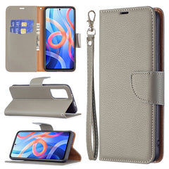 Litchi Texture Pure Color Funda de cuero con...