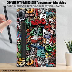 Estuche de cuero pintado para tableta con ro...