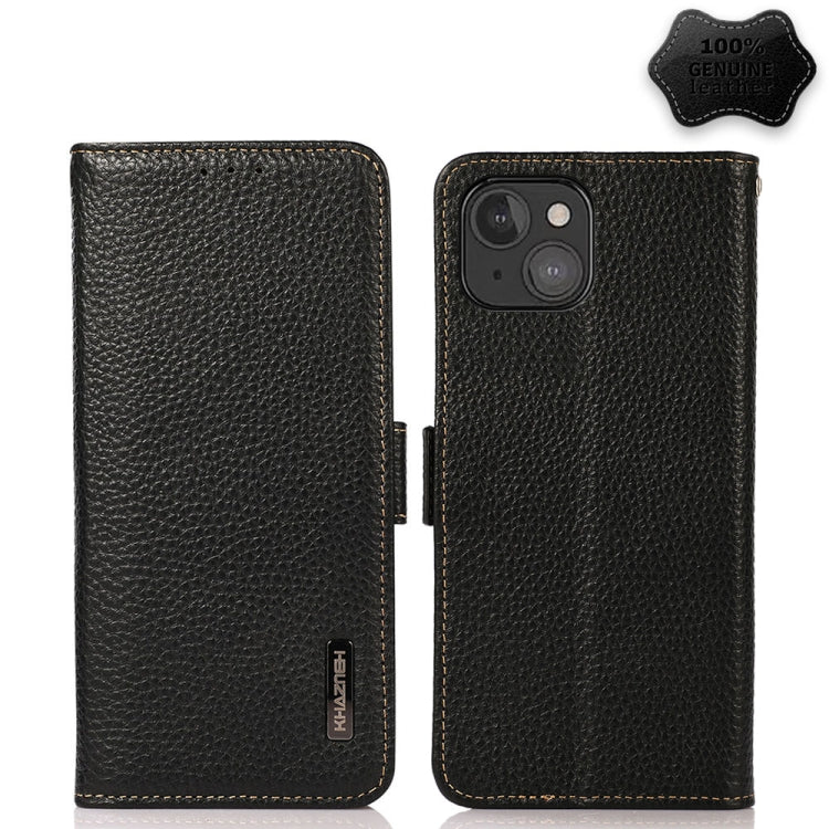 Estuche RFID de cuero genuino Litchi magnéti...