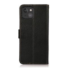 Estuche RFID de cuero genuino Litchi magnéti...