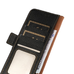 Estuche RFID de cuero genuino Litchi magnéti...