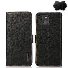 Estuche RFID de cuero genuino Litchi magnéti...