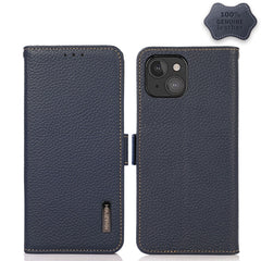 Estuche RFID de cuero genuino Litchi magnéti...