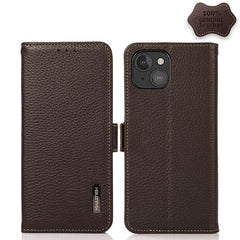 Estuche RFID de cuero genuino Litchi magnéti...