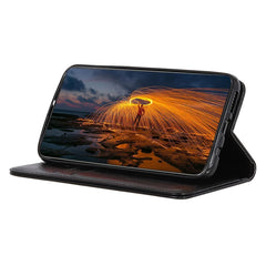 Estuche de cuero con tapa horizontal con tex...