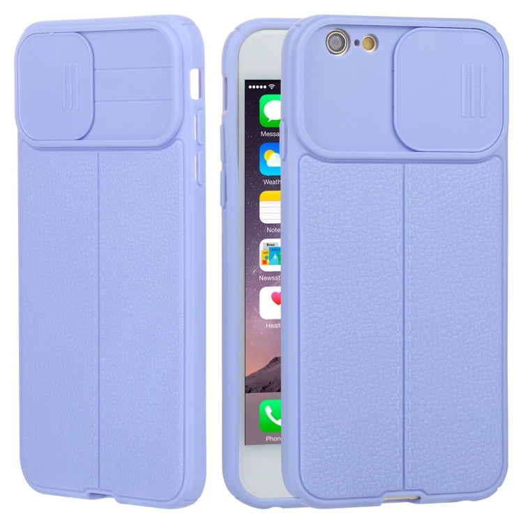 Litchi Texture Sliding Camshield TPU Funda p...